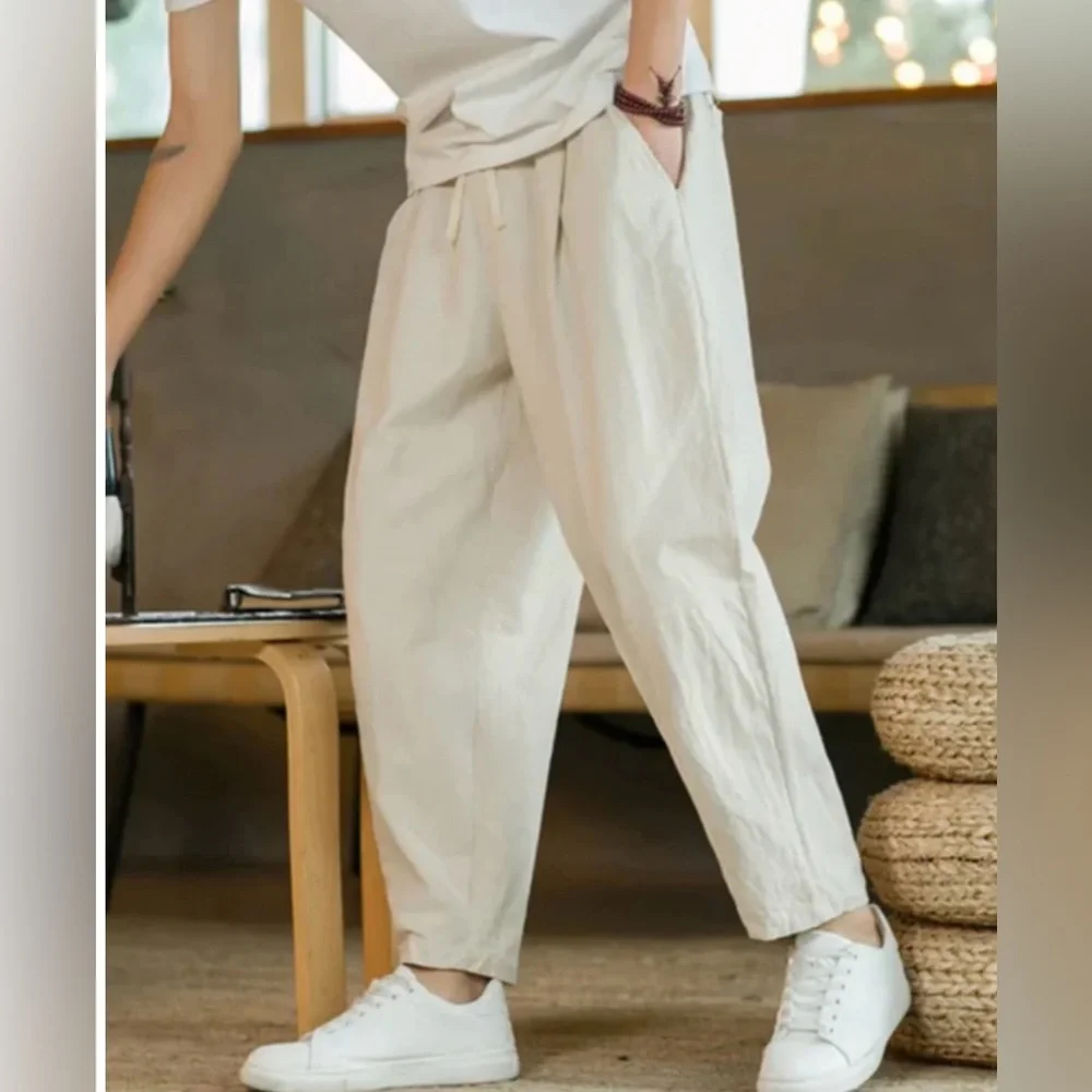 OLD MONEY Cancun Cotton Pantalon Linen/Cotton Pants Size Medium